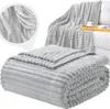 Coperta copriletto a righe poltrona letto grande grigio Anteprima dell’immagine prodotto 13