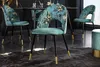 Invicta Interior Esszimmerstuhl, Samt türkis, florales Produktbild-Vorschau 3