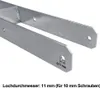 A close-up view of a metal H-anker bracket, commonly used for fence posts. Náhled obrázku produktu