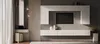 A modern living room with a wall-mounted entertainment unit and TV. Náhled obrázku produktu