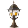 A single outdoor lantern with a black and gold finish and stained glass panels. Náhled obrázku produktu