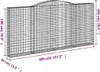 Gabionen mit Hochbogen 6 Stk. 400x30x180/200cm Verzinktes Produktbild-Vorschau 6