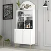Skye Decor, Lyon 80 - White, Gold, Kaffeebarschrank, Weiß, Produktbild-Vorschau 2