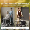 SucceBuy Rollator 2 en 1 et fauteuil de transport pour Voir les images du produit 2