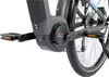 Close-up view of the crankset and motor of an electric bicycle. Produktbild-Vorschau