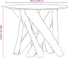 A line drawing of a round coffee table with a unique, twisted base, showing its dimensions. Produktbild-Vorschau