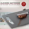 A cutting board with a steak being cut on it, with text overlay. Anteprima dell’immagine prodotto