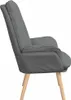 vidaXL Fotel ciemnoszary 69 x 74 x 93 cm tkanina i sklejka Podgląd zdjęcia produktu 3