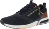 A single navy blue sneaker with brown accents is shown against a white background. Produktbild-Vorschau