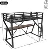 Lit mezzanine 90x200 cm avec éclairage LED, bureau, Voir les images du produit 8