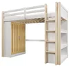 Lit mezzanine, 90 × 200 cm, avec éclairage LED, armoire et Voir les images du produit 9