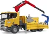 bruder ScaniaSuper 560R Baustellen-LKW Kran und 2 Paletten Produktbild-Vorschau 4