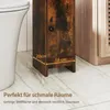 A narrow wooden cabinet next to a toilet, with dimensions indicated. Podgląd zdjęcia produktu