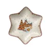 A star-shaped dish with a Christmas-themed gingerbread village design. Produktbild-Vorschau