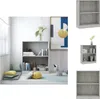 vidaXL Bücherregal Betongrau 60x24x74,5 cm Holzwerkstoff -  Produktbild-Vorschau 2