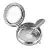 Taschen ASCHENBECHER "Leder" Ø5cm mit Deckel aus Metall Produktbild-Vorschau 5