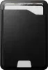 A black leather cardholder with cards inserted. Produktbild-Vorschau