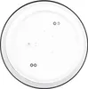 A top-down view of a round, clear glass plate with a black rim. Náhľad obrázku produktu