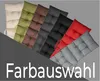 A collage of several long cushions in different colors, arranged diagonally on a gray background, with text at the bottom. Produktbild-Vorschau