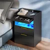 Mondeer Nachttisch mit LED-Beleuchtung & USB-Ladestation, Produktbild-Vorschau 2