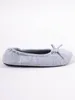 Weiche Damen Ballerina Hausschuhe mit Schleife grau 40-41 Produktbild-Vorschau 4
