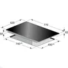 A technical drawing with dimensions of a stovetop. Produktbild-Vorschau