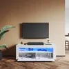 SONNI Lowboard Armoires TV Blanc brillant avec éclairage Voir les images du produit 2