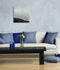 Wallario Premium Leinwandbild Grau-schwarze Schnörkelei mit Produktbild-Vorschau 2