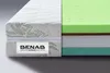 A cross-section of a mattress showing its different layers, with the exterior of the mattress visible on the left. Podgląd zdjęcia produktu