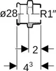 Geberit GE Mapress Kupfer, Übergang, d28mm, R1, 1 Stk. Produktbild-Vorschau 4