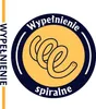 A circular logo with text and a spiral graphic. Podgląd zdjęcia produktu