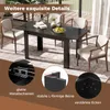 A dining table and chairs set in a room, with close-up insets highlighting product features. Anteprima dell’immagine prodotto