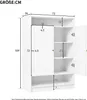 A diagram showing the dimensions of a white cabinet. Produktbild-Vorschau