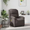 vidaXL Sedia per massaggi marrone scuro in vera pelle Anteprima dell’immagine prodotto 2