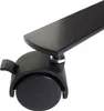 A close-up view of a black caster wheel attached to a black metal bar, likely part of a mobile partition or furniture. Produktbild-Vorschau