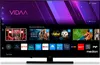 A smart TV screen displaying a user interface with various app icons and recommended content. Produktbild-Vorschau