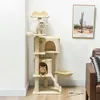 PawHut Kratzbaum 140 cm Katzenturm mit Hängematte, Leiter, Produktbild-Vorschau 2