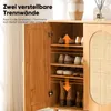 HOKEEPER Armoire à chaussures en bois, double porte étroite Voir les images du produit 4