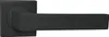A black door handle with a square base and a rectangular handle. Produktbild-Vorschau