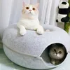 Katzenhöhle, Katzenbett flauschig, Katzen Donut Tunnel, Produktbild-Vorschau 3