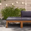 vidaXL Fußhocker mit Dunkelgrauem Kissen Akazie Massivholz Produktbild-Vorschau 2