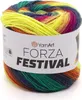 A ball of colorful yarn with a label. Produktbild-Vorschau
