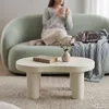 Ovaler Couchtisch MATCHA 85 cm Creme mit vier zylindrischen Produktbild-Vorschau 8