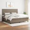 vidaXL Boxspringbett mit Matratze Taupe 200x200 cm Stoff Produktbild-Vorschau 2