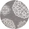 A circular rug with a mandala-like pattern. Produktbild-Vorschau