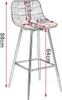 A line drawing of a bar stool with dimensions indicated by red lines and text. Náhľad obrázku produktu