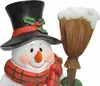 Dekofigur Gartenfigur Schneemann mit Besen Produktbild-Vorschau 3