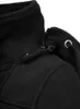 A close-up view of the collar and zipper of a black fleece jacket. Produktbild-Vorschau