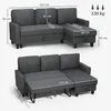 HOMCOM Ecksofa mit Schlaffunktion L-Form 3-Sitzer Sofa und Produktbild-Vorschau 3