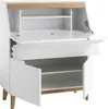 Sekretär >Griffith< in Weiß/Matt aus MDF - 97x113x40cm Produktbild-Vorschau 4